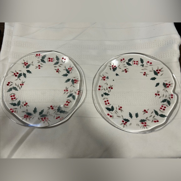 Holiday Set Of 2 Glass Christmas Plates Poshmark